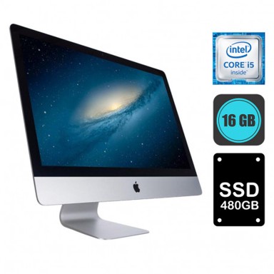 APPLE AiO računalo iMac 27, Intel Core i5-4570, 27", 2560 x 1440, 16 GB RAM, 500 GB SSD, macOS, srebrna (rabljen)